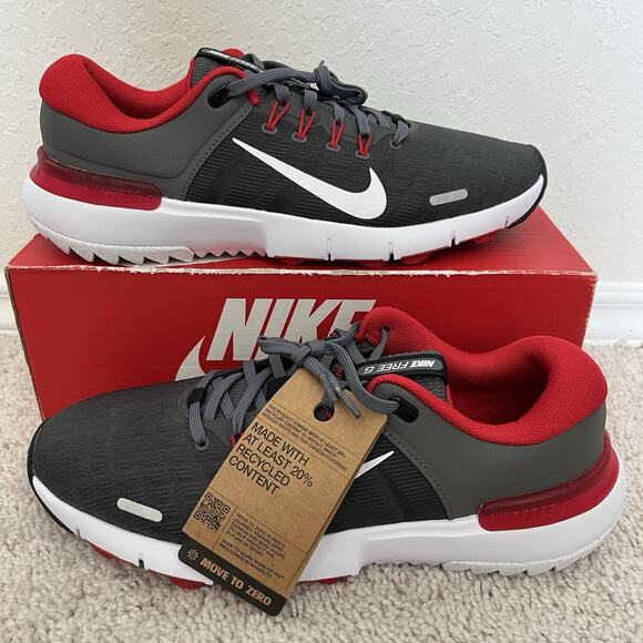 Nike Free Golf NN Golf Shoes FN0332-002 Grey Red White Men's Size 10.5 New - Picture 1 of 9